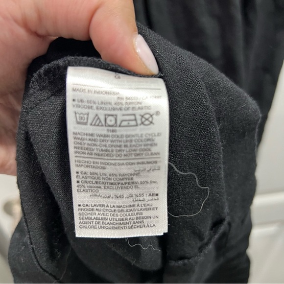 Old Navy Linen Blend Square Neck Black Sleeveless Dress L - Picture 4 of 5